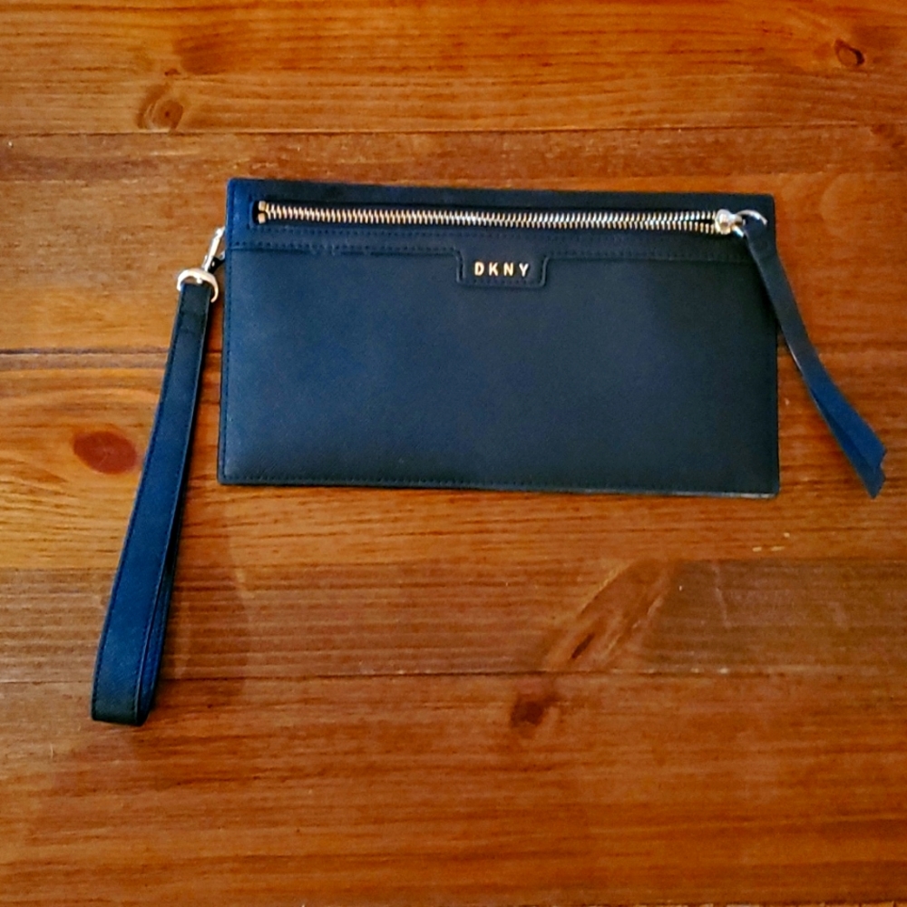 Barely used DKNY wristlet black leather